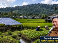 Bupati Lamandau, Rizky Aditya Putra, S.E., dalam ilustrasi penguatan sektor pertanian desa dan pemanfaatan energi terbarukan untuk mendukung pembangunan berkelanjutan.