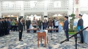 Linae Victoria Aden saat dilantik sebagai Sekda definitif Provinsi Kalimantan Tengah.